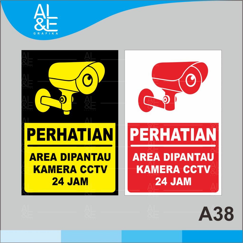

A38 - Acrylic Sign, Stiker Akrilik CCTV 24 Jam, Kamera Pengawas, Premium dan Tahan Air, Tidak Pudar, Bisa Custom