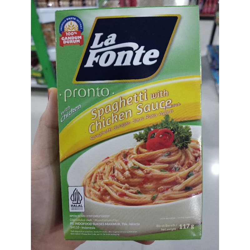 

la fonte , spaghetti with chicken saus