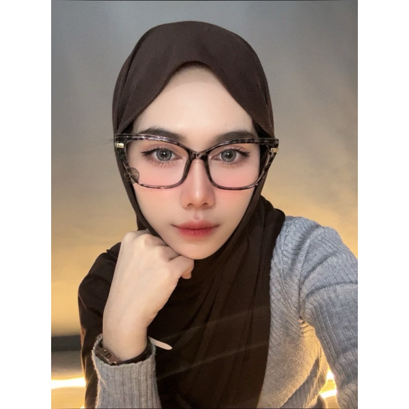 Kacamata Minus Photochromic Wanita 9017 Cat Eye | Kacamata Blueray/Photochromic | Lensa Bluechromic