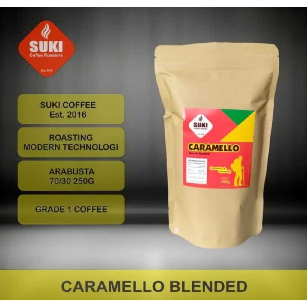 

CARAMELLO BLEND/ KOPI BUBUK/ COFFE MIX ROBUSTA DAN ARABIKA 200g/ 250g/ 500g