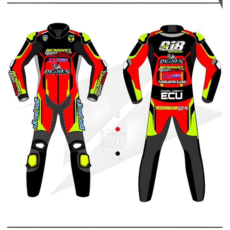 New wearpack roadrace wearpack balap motor costum design bebas bahan full mb tech