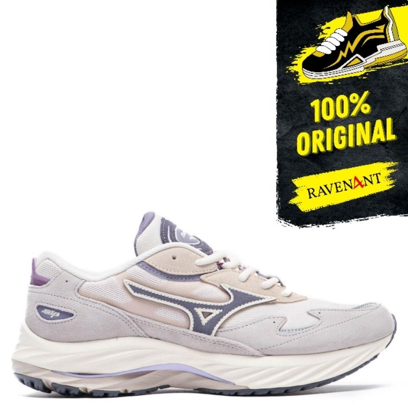 MIZUNO Wave Rider Beta White Sand Graystone ORIGINAL - Sepatu Sneakers Wanita