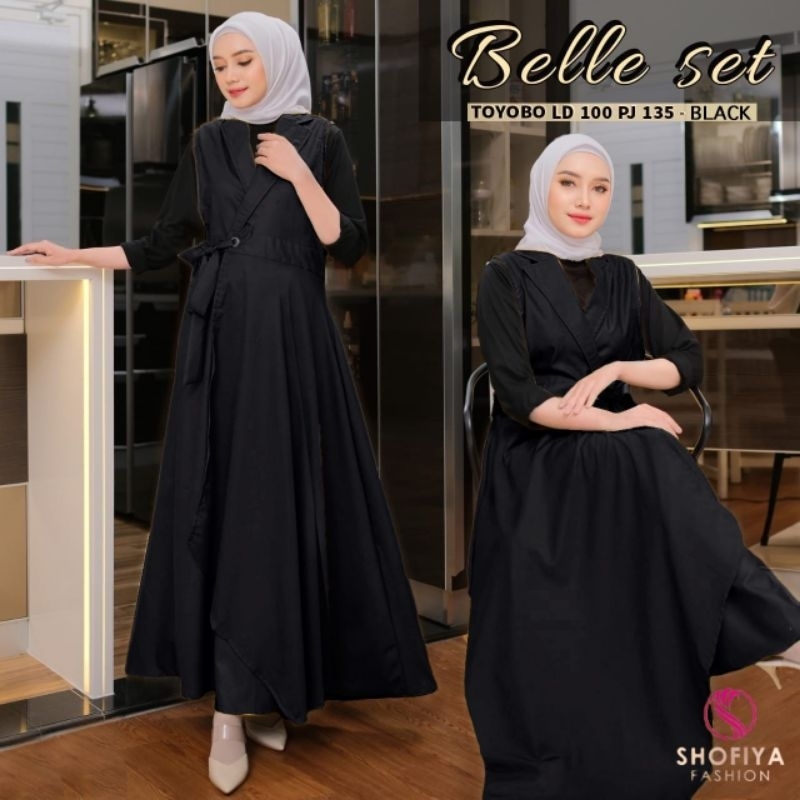 Gamis Wanita Set Dress Belle Set Shellya Set Dress Toyobo Gamis Linen