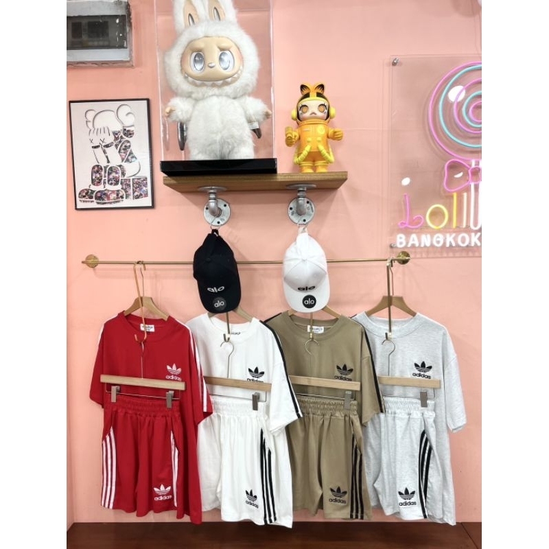 TERMURAH BAJU SET IMPORT BANGKOK STELAN SET ADI DAS SALUR SPORT BRAND LOLLIPOP / KAOS BKK MURAH / SE