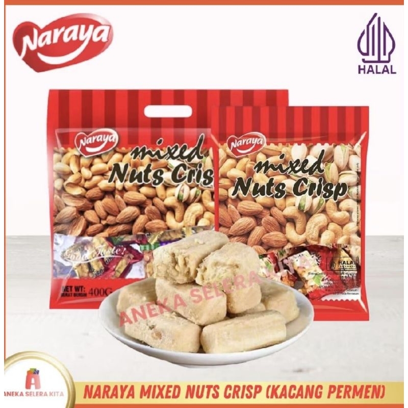 

Naraya mix nuts crisp Permen kacang Campuran kacang mente almon dan kacang tanah, Kacang ting ting, Isi 120 gr / Isi 400 gr bisa COD instan harap cek stok sebelum co