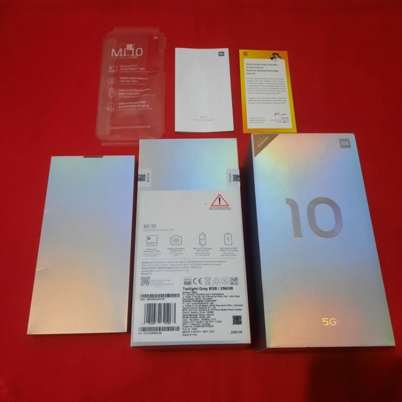 dus box xiaomi MI 10 5G original copotan lengkap manual book