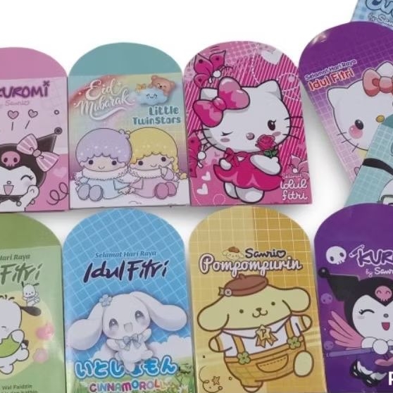 

Amplop Per 5 Pack (50 pcs) Amplop Lebaran Karakter Motif Kuromi Amplop Lebaran Murah