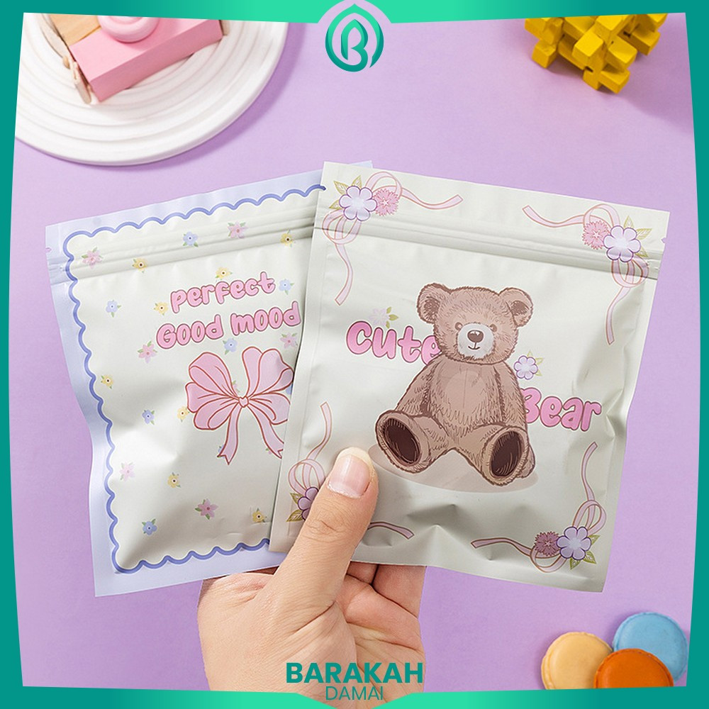 Storage Bag Ziplock Waterproof Cute Bear Tempat Penyimpanan Aksesoris Serbaguna / Plastik Ziplock So