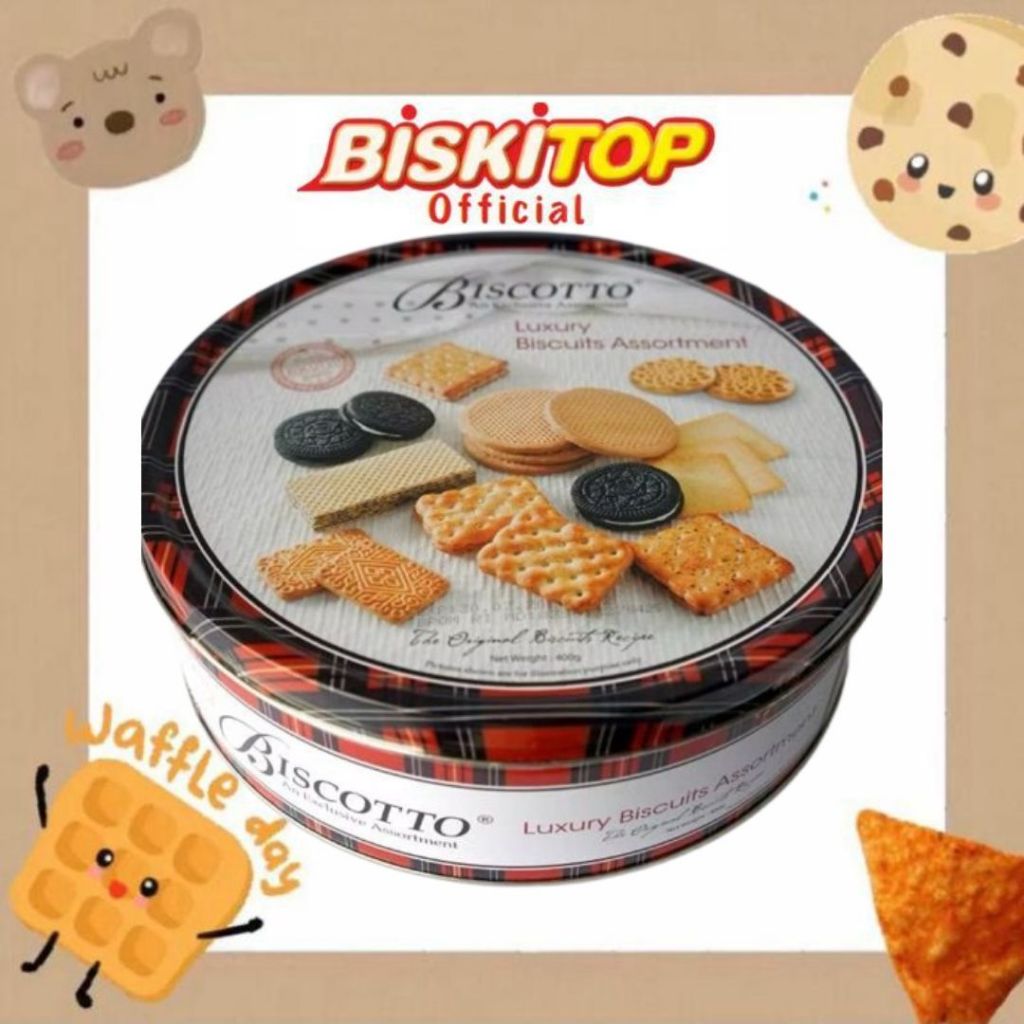 

BISKITOP OFFICIAL - Biskitop Kaleng Luxury Bulatl 400Gr Assorted Cocok Dimakan Bersama keluarga Dan teman anak hampers lebaran enak murah meriah