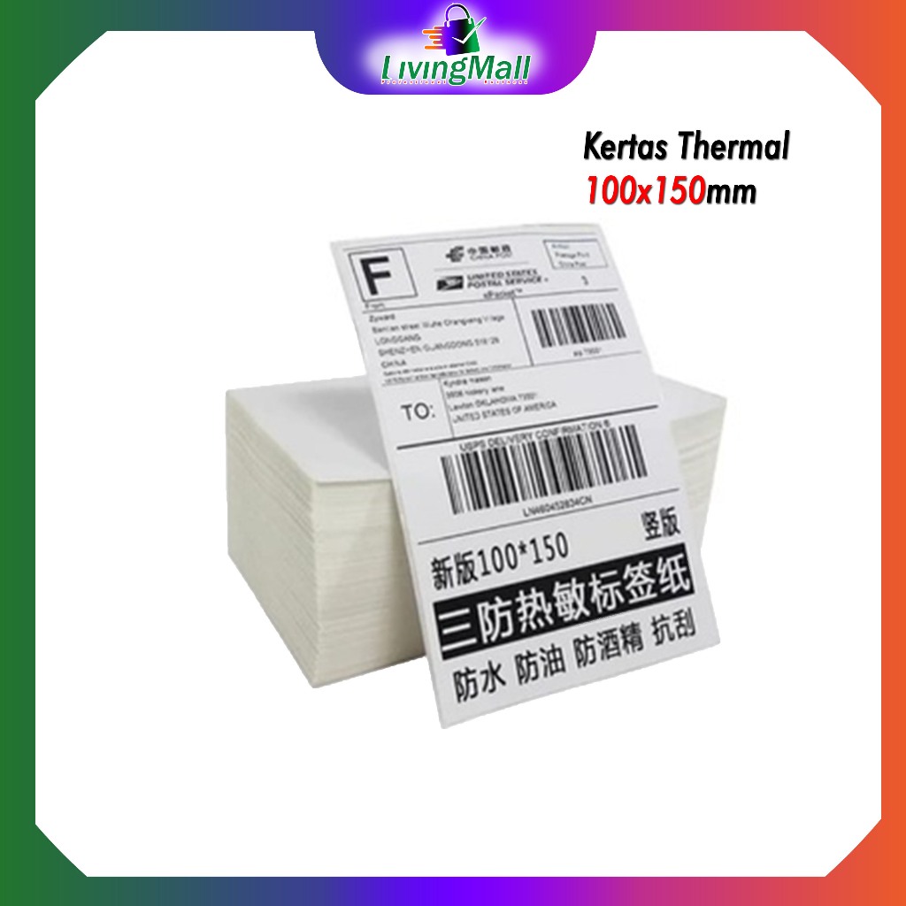 

Kertas Label Thermal Lipat 100x150mm isi 500 lbr Murah Bisa COD
