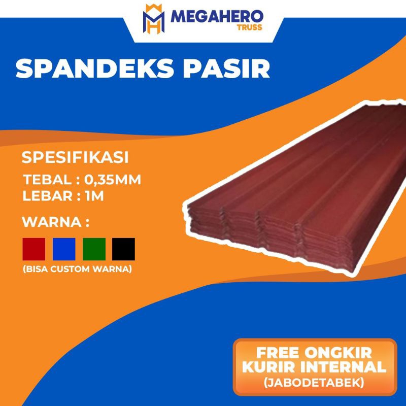 Atap Spandek Pasir 0.35 Panjang 3/4/5/6 Meter