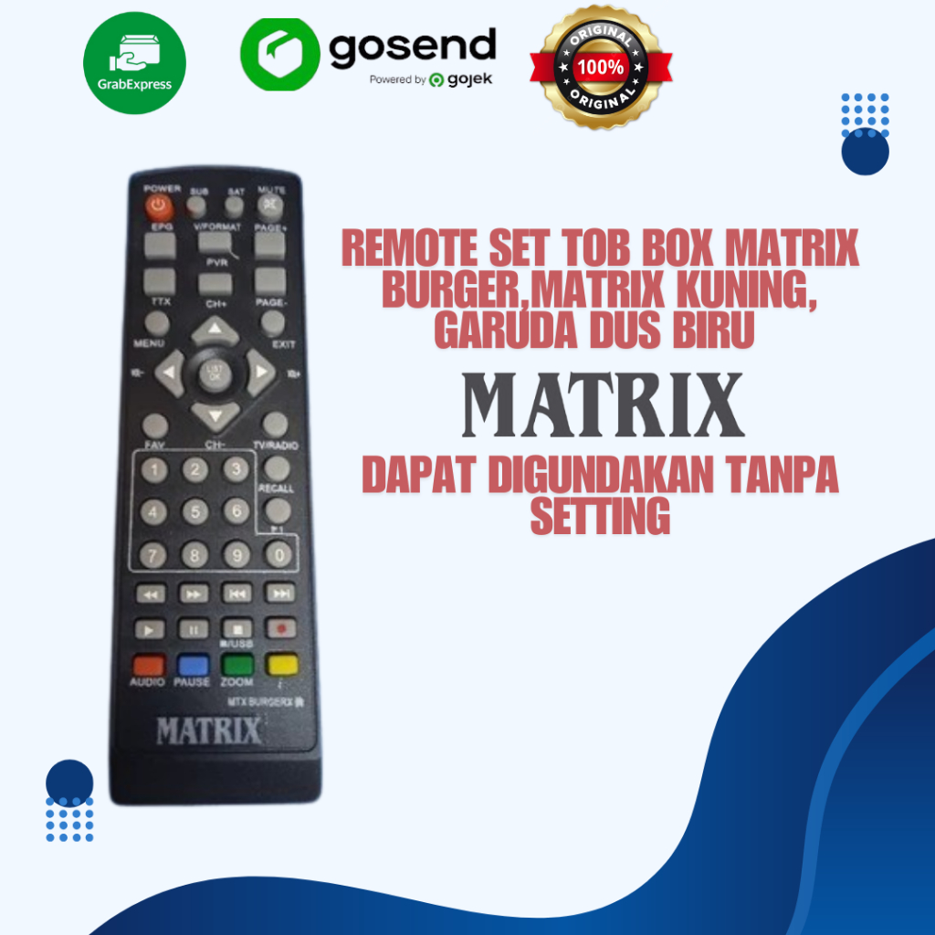 REMOTE SET TOP BOX MATRIX BURGER, MATRIX KUNING, GARUDA DUS BIRU
