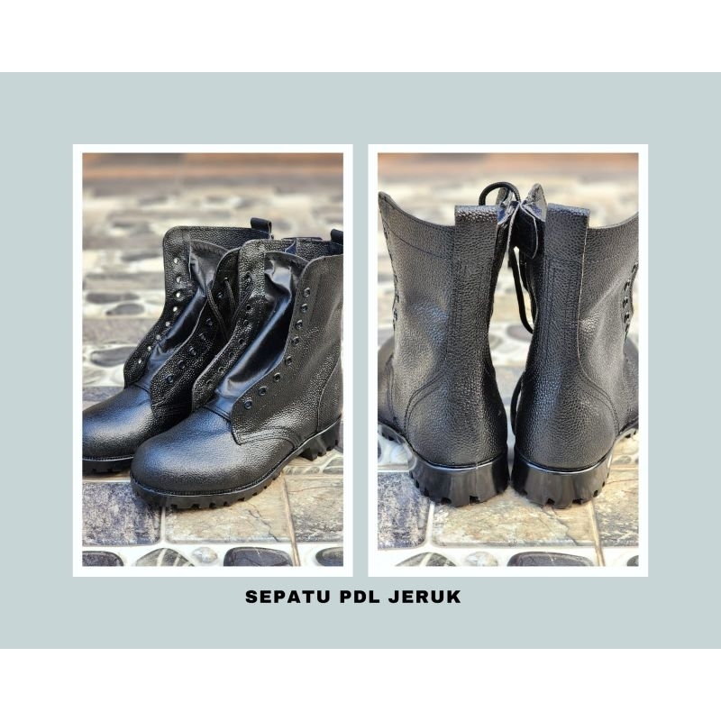 Sepatu PDL Kulit Jeruk Satpam TNI Polri