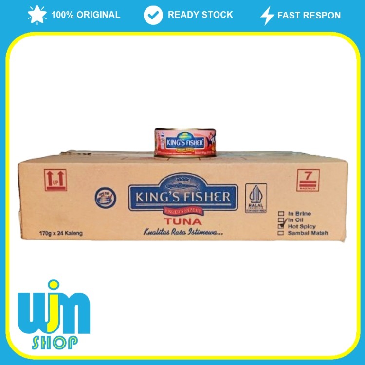 

King Fisher Ikan Tuna Kaleng Hot Spicy Oil 170g x 24 pcs Tuna Bumbu Pedas
