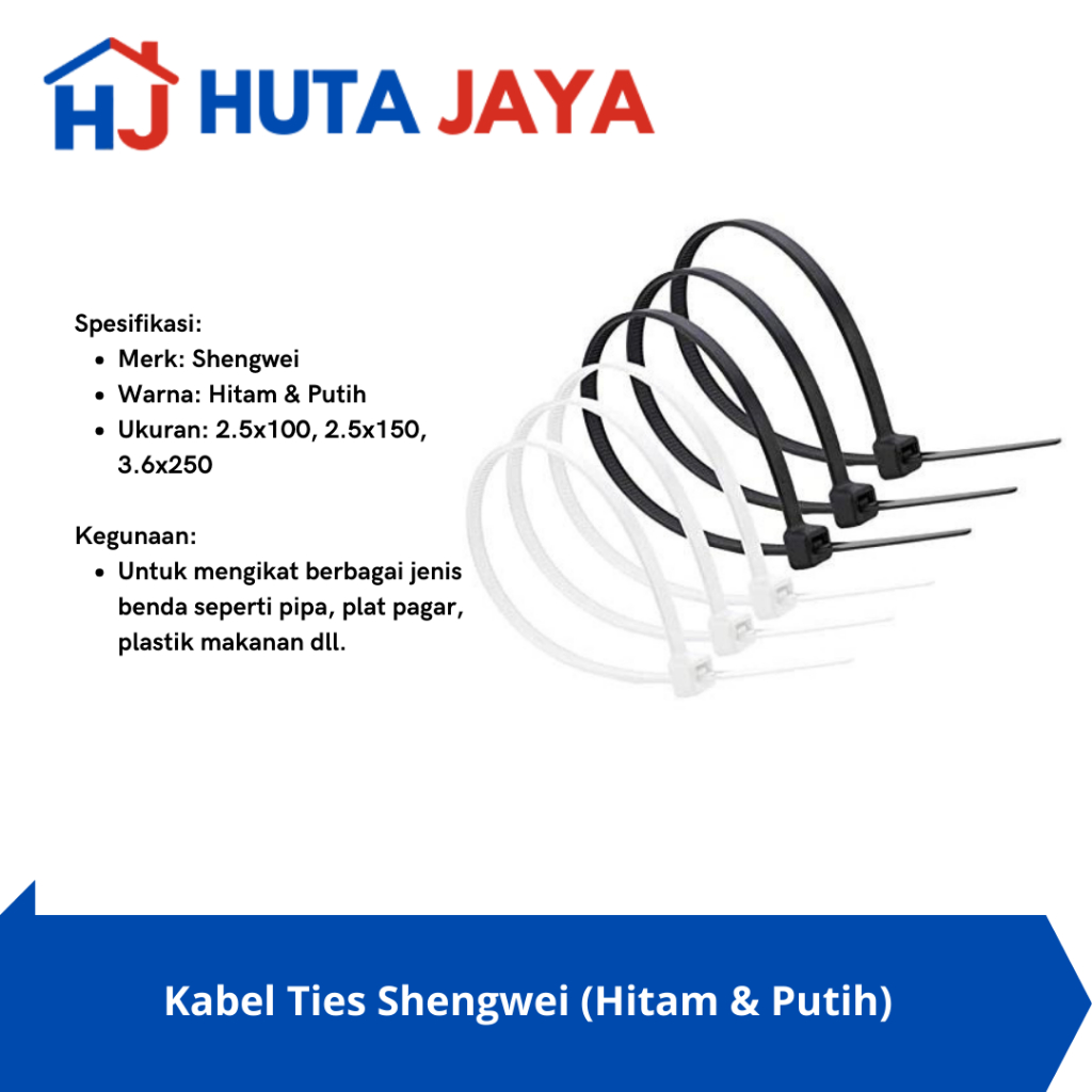 

⁠Shengwei Kabel Ties Putih,Hitam