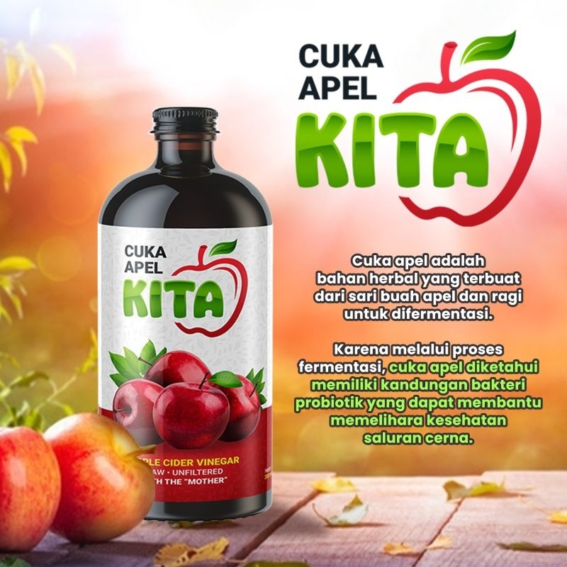 

Cuka Apel Kita 330ml Original | Multi Khasiat Menjaga Kesehatan Kulit, Menurunkan Gula Darah Dll.