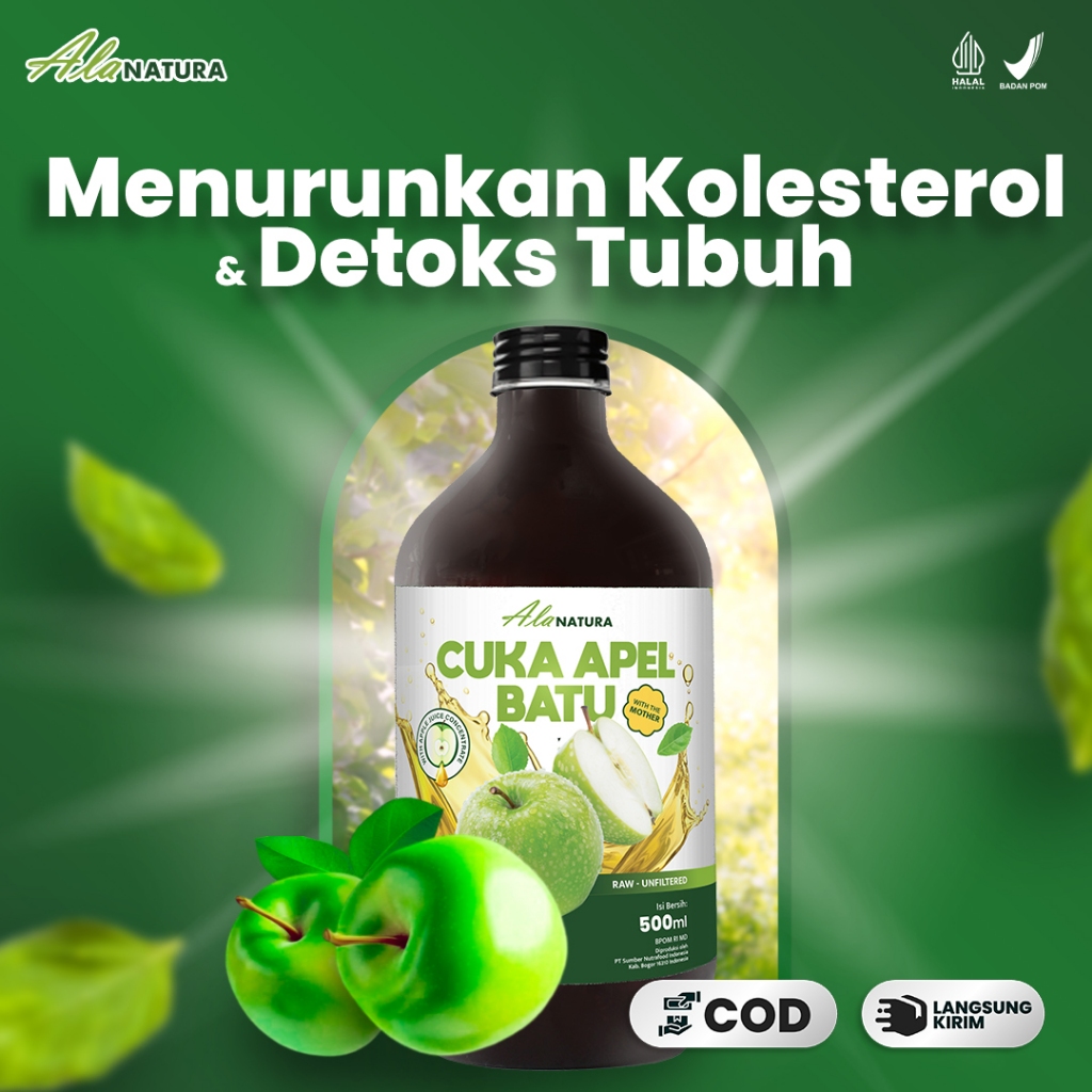 

Cuka Apel Hijau Batu Alanatura 500ml - Menurunkan Kolesterol dan Detoks Tubuh