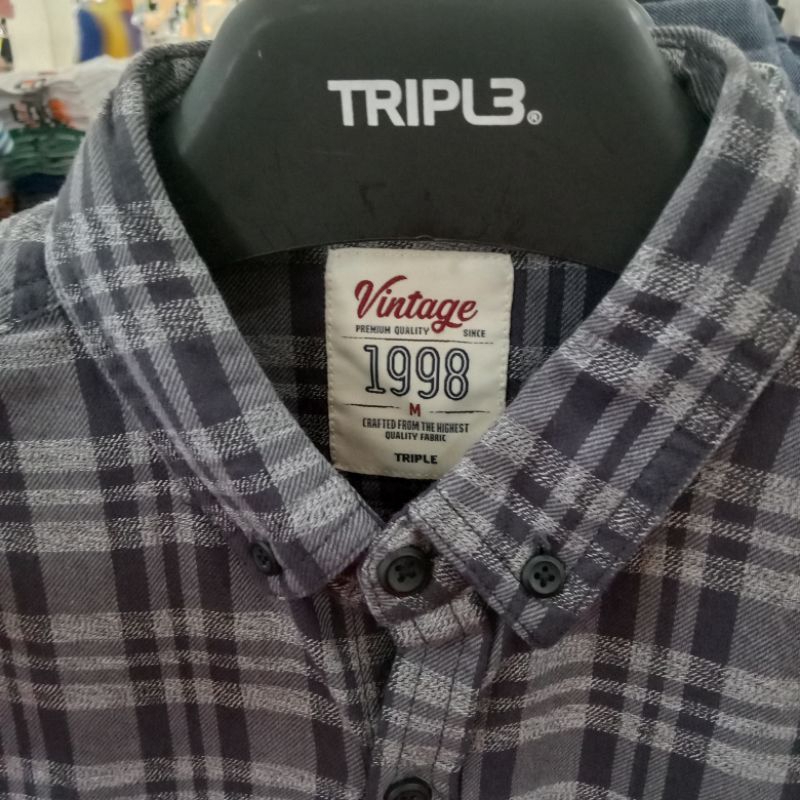 TRIPLE VINTAGE KEMEJA PRIA | KEMEJA LENGAN PANJANG | ORIGINAL