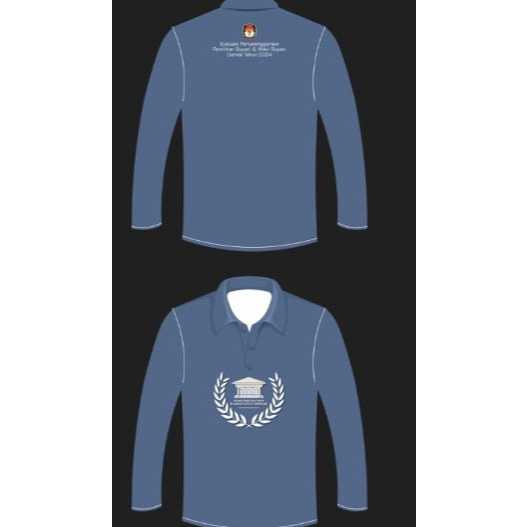 Kaos Polo Lengan Panjang Biru Hitam