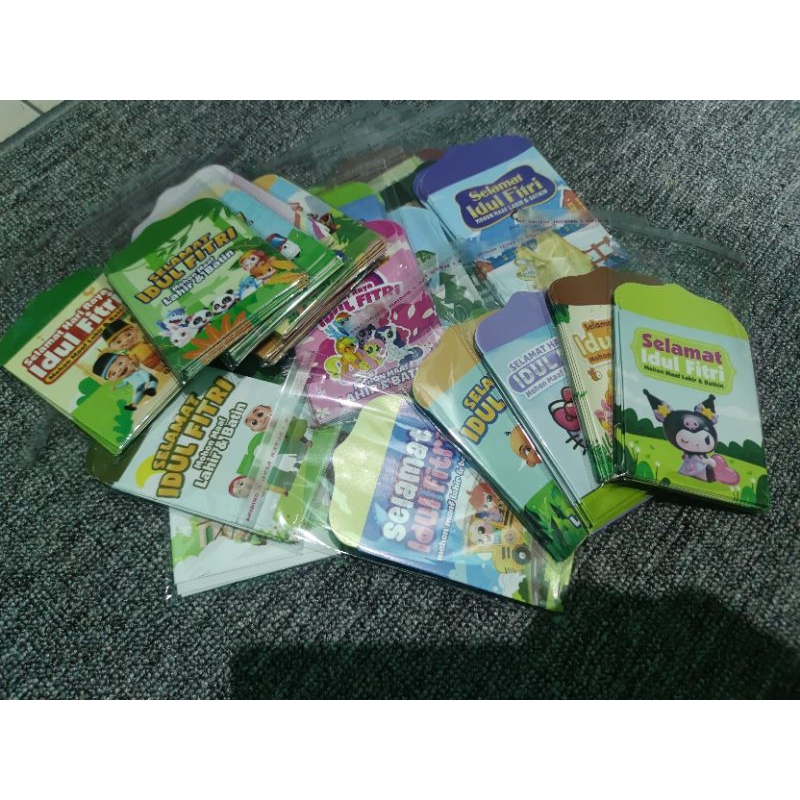 

(14 PACK = ISI 140PCS) AMPLOP LEBARAN HARI RAYA IDUL FITRI MOTIF KARTUN/MUSLIM PAKET USAHA