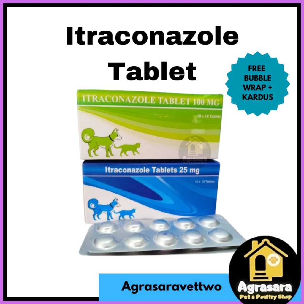 Itraconazole 1 box (100tablet)-obat antijamur kucing anjing