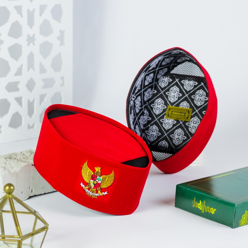 Peci Songkok Kopiah Garuda Merah AC Anak & Dewasa - Nyaman & Elegan | Bisa COD