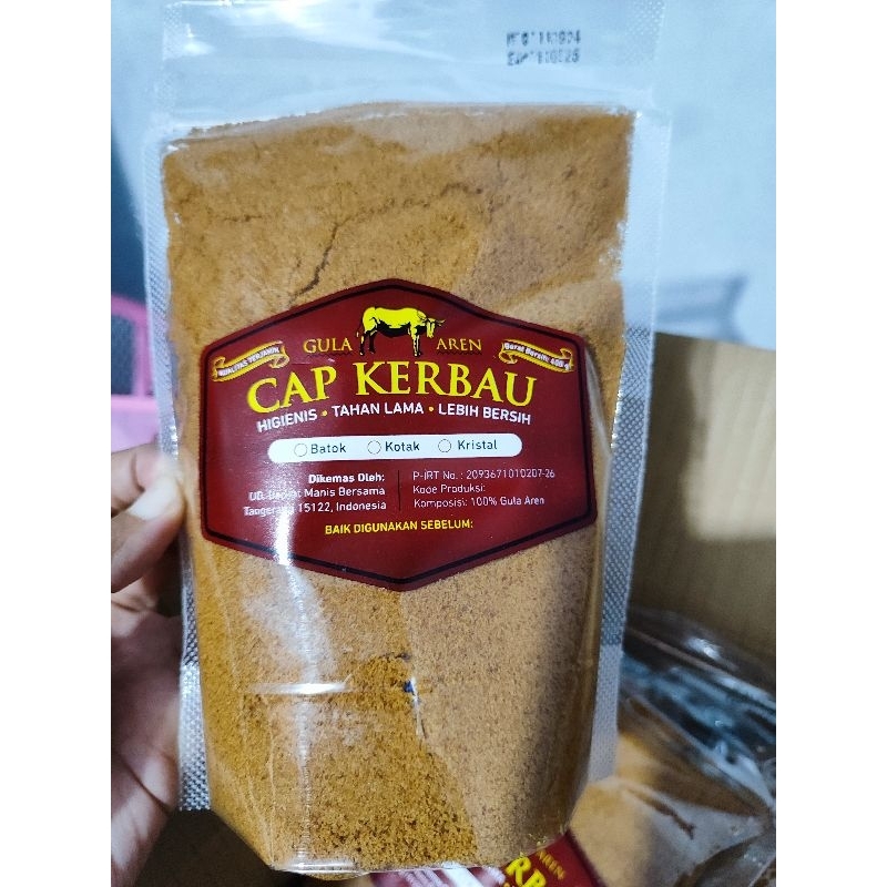 

Gula Aren Bubuk Cap Kerbau 400 Gram