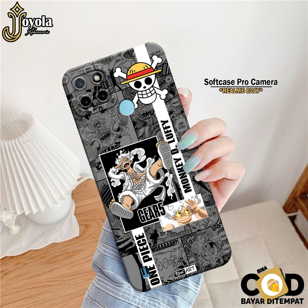 JOYOLA Case Realme C21Y - Fashion Case Anime - Softcase Realme C21Y - Pro Camera - Casing Realme C21