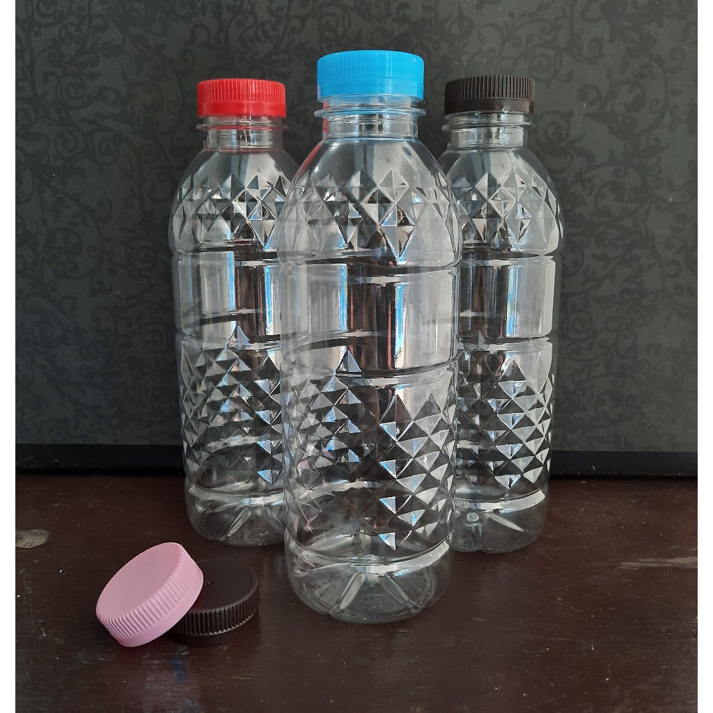 (KHUSUS GOJEK) MURAH Botol PET Plastik Bening 330ml Clasic / Diamond / Bowling / Wafe / Ulir / Flex