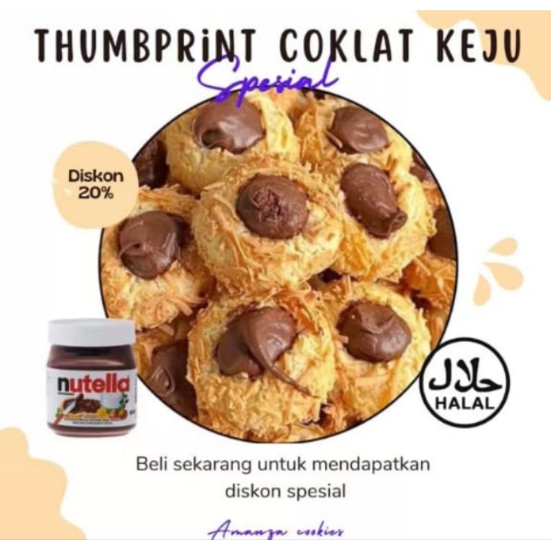 

thumprint cokelat keju Nutella ukuran 250 gram