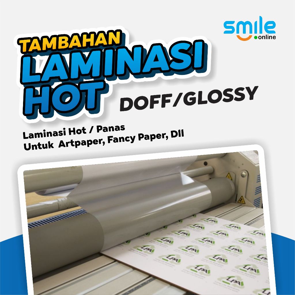 

TAMBAHAN FINISHING LAMINASI HOT / PANAS DOFF DAN GLOSSY