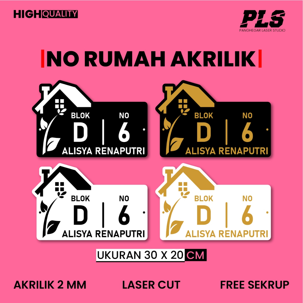 CUSTOM NOMOR ALAMAT RUMAH akrilik | NOMER RUMAH AKRILIK MINIMALIS | PLAT NOMOR RUMAH