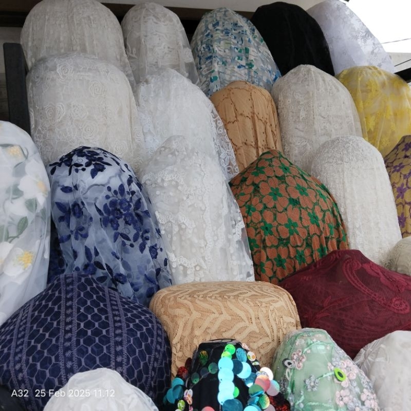 HARGA/0,5 M | KAIN BORDIR ORGANZA - BAHAN ORGANZA BORDIR PREMIUM - KAIN ORGANZA 3D MOTIF TIMBUL