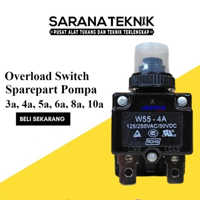 OVERLOAD POMPA SATELIT 4Amper / SWITCH PROTECTOR Overload 5/6/8/10 A / Overload Switch Protector