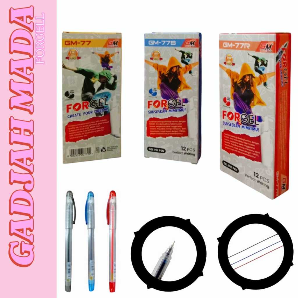 

Pulpen Cair 0,5 mm Hitam / Biru /Merah - Merek Gadjah mada