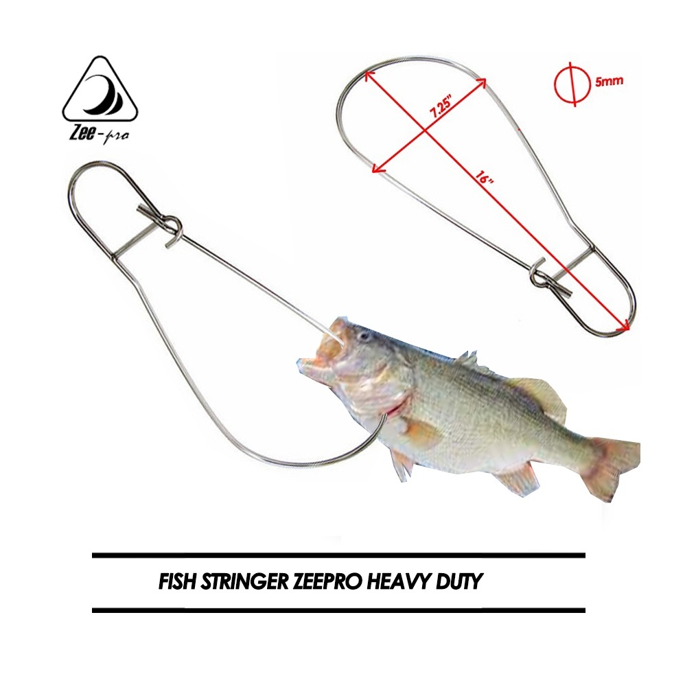 Fish Stringer Looping Stainless 304 Spearfishing Fish Keeper Alat Cantolan Pegangan Ikan Zeepro