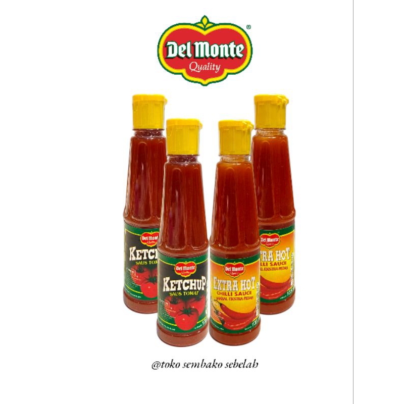 

Delmonte Ketchup Saus Tomat Dan Extra Hot Kemasan Botol 135ml