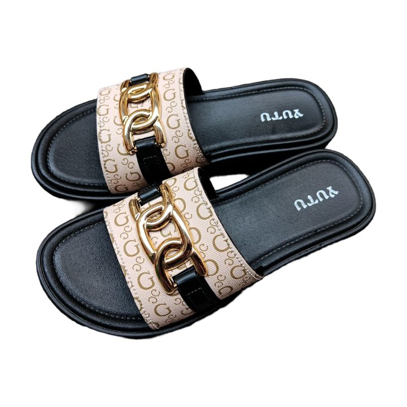 Sandal Slop Wanita/Perempuan Bahan Karet Yutu 2422 Ukuran 37-41