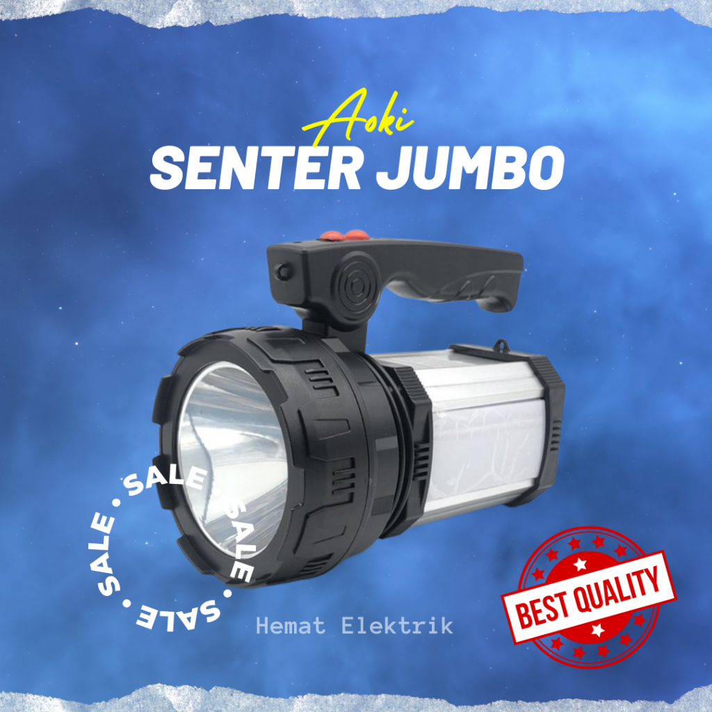 Senter LED Lampu Emergency + Powerbank Charger USB Aoki Senter Camping Tahan Lama