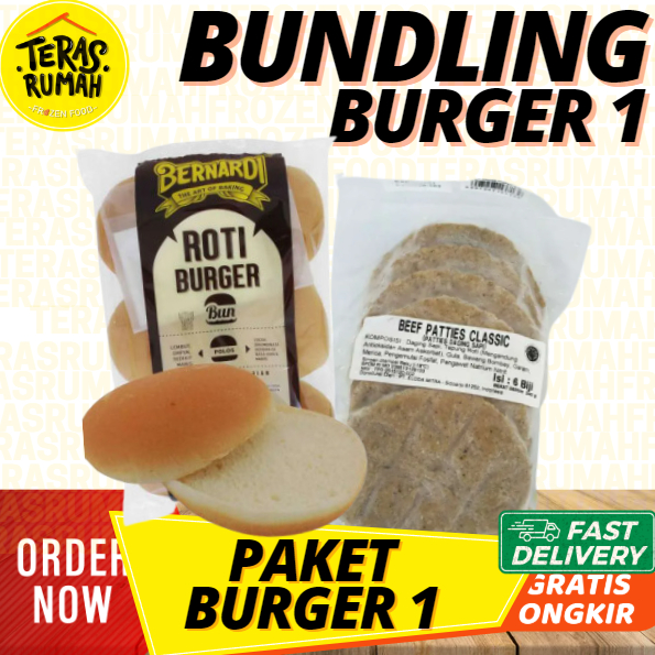 

PAKET BURGER 1 - ROTI BURGER ISI 6 + PATTIES ISI 6