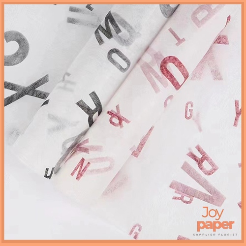 

20 Lembar Flower wrapping tissue paper kertas buket bunga tisu motif abjad KB73
