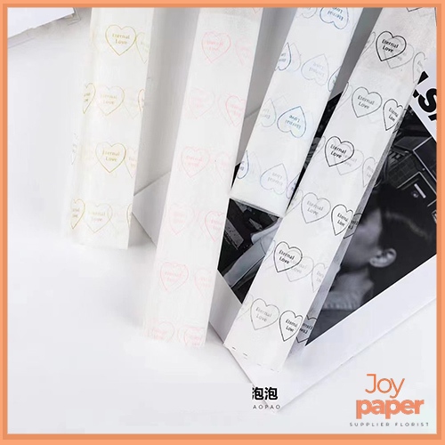 

Flower wrapping tissue paper kertas buket bunga tisu motif love KB74