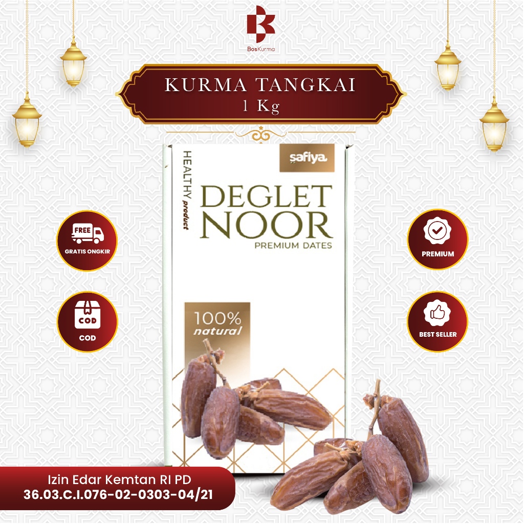 

Kurma Tunisia Tangkai 1 Kg Deglet Noor Premium