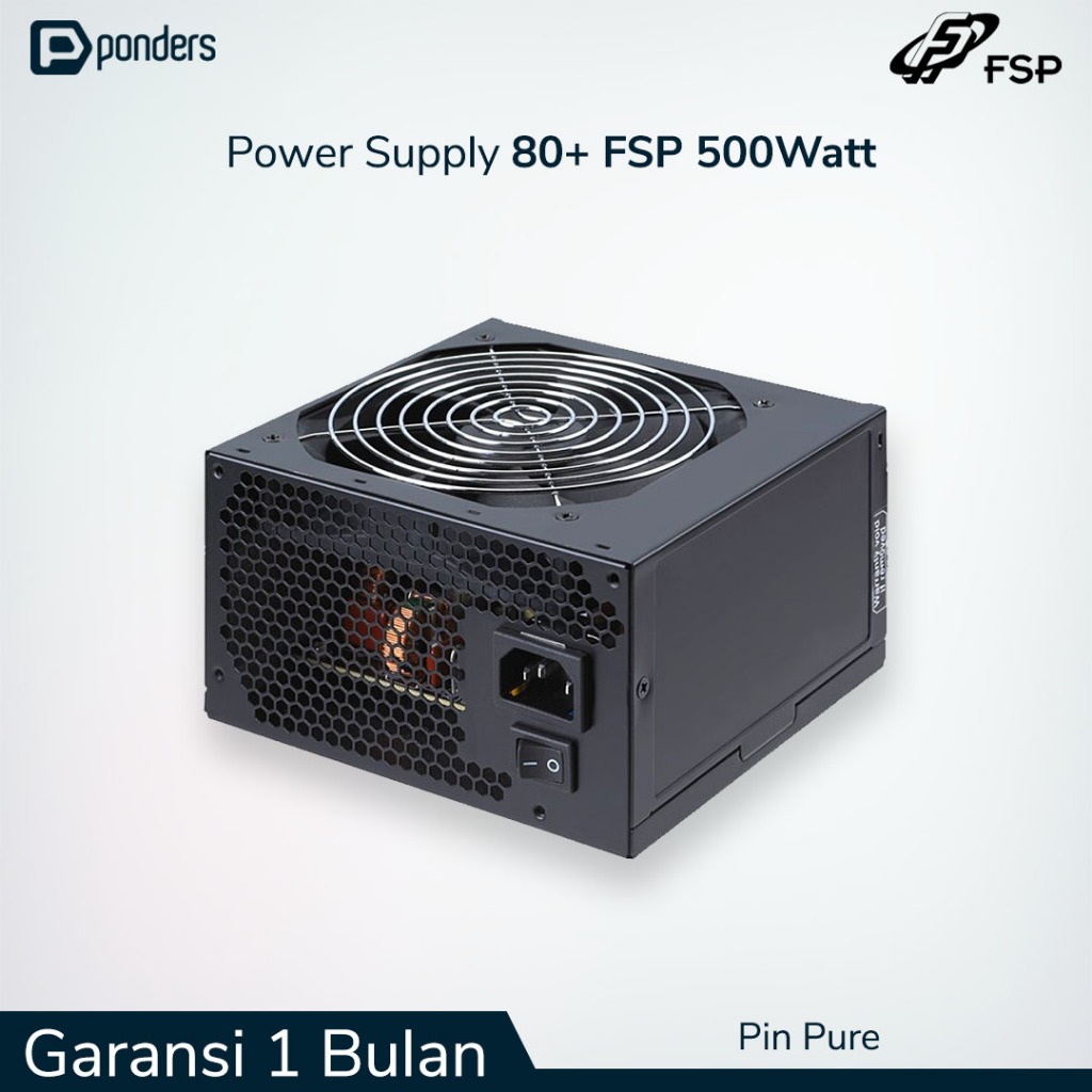 PSU 500 Watt 80+ / PowerSupply 500Watt 80+ Merk FSP Pin Pure