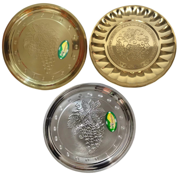 Nampan bulat 30 cm stainless