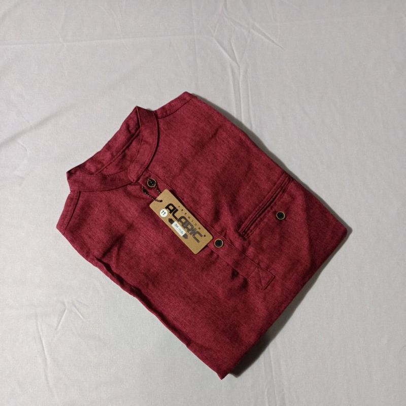 Baju koko kurta Anak laki- laki lengan 3/4 Bahan Linen Brush premium