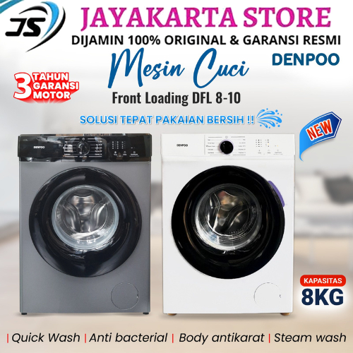 DENPOO Mesin Cuci Denpoo Front Loading DFL-8-10 ( 8,kg )