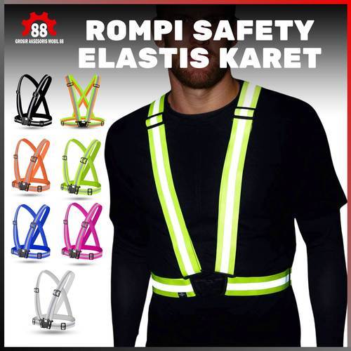 Rompi Safety V Karet Vest Proyek Kerja Bangunan Elastis Guard Reflective Belt Scotlight Bukan Gosave