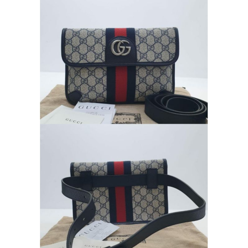 NEW GUCCI ophidia GG beltbag bumbag waistbag slingbag navy