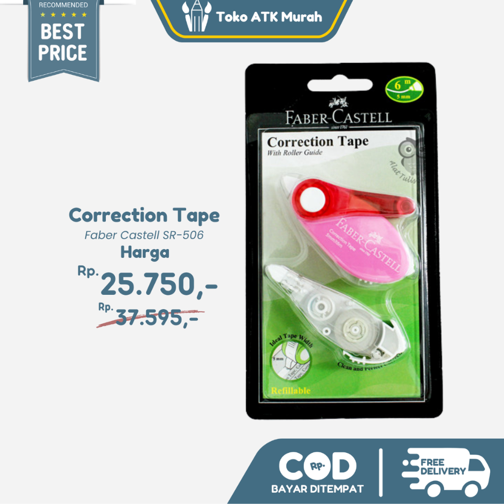 

Correction Tape Faber Castell free 1 refill - SR 506